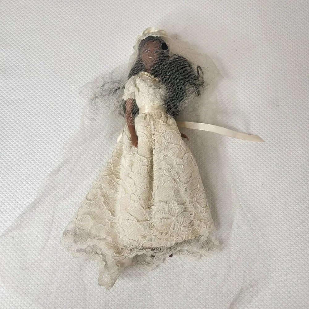 Vintage 80s AA African American Bride Doll Fashion Barbie Clone